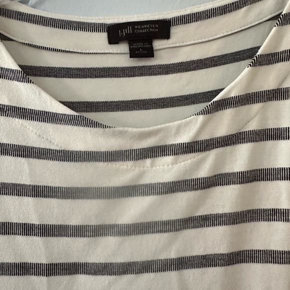 J. Jill Wearever sleeveless dress Black and White Striped. Size large petite. - Picture 5 of 9